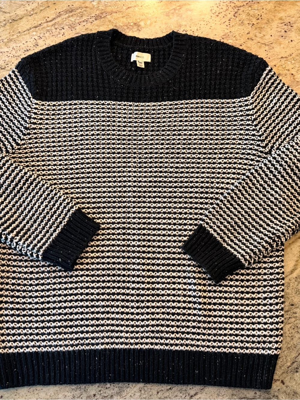 RW&CO. Blue & Grey Striped Wool-Blend Sweater XL